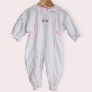 Vintage Lullaby‎ Club romper white basket weave size 6-9 months